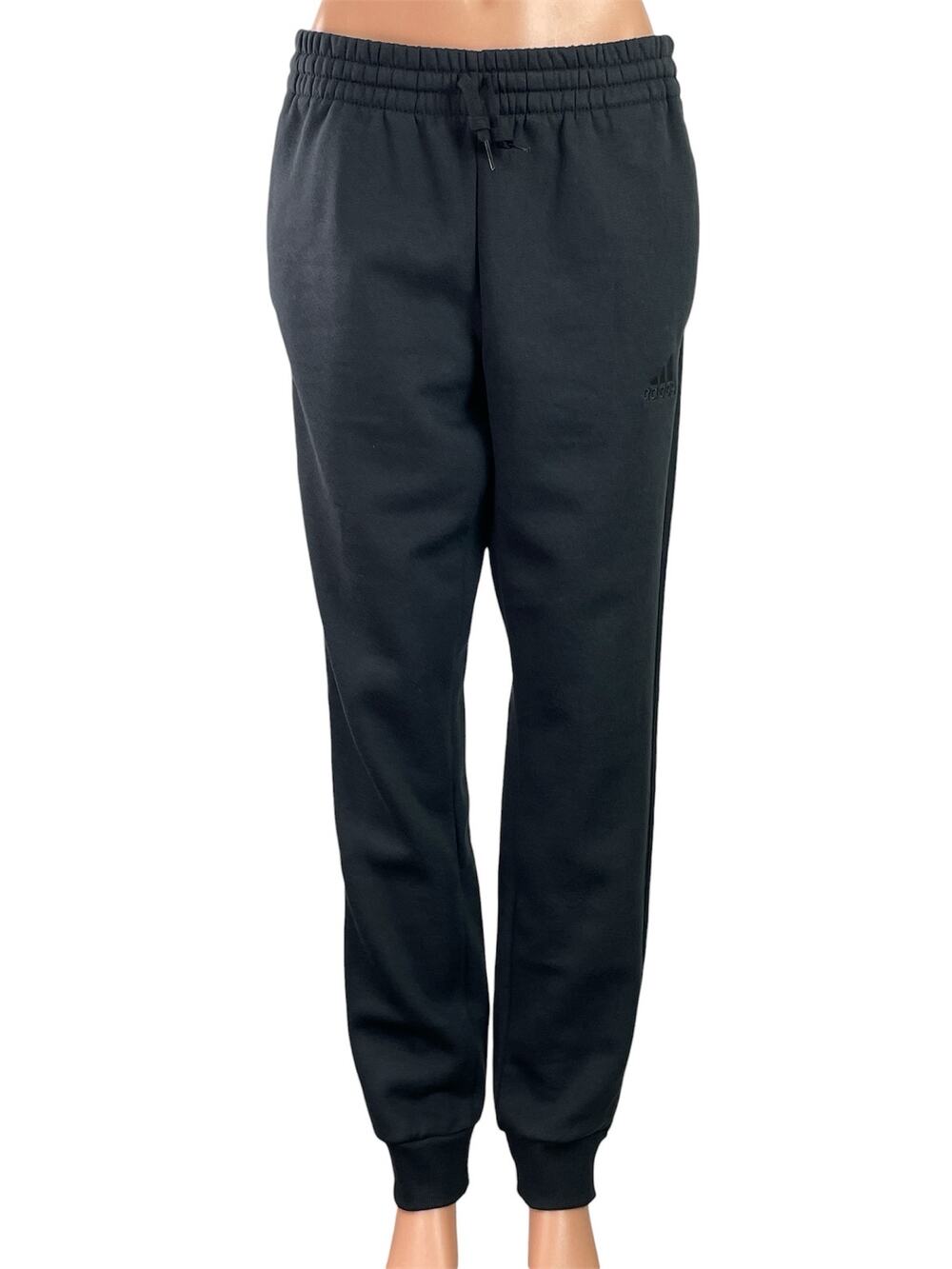 Adidas Premium Essentials Womens Black Elastic Waist Trouser Jogger Pants Size M
